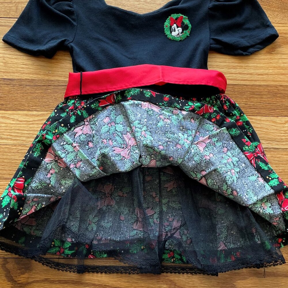 VINTAGE 90s Disney/Minnie Mouse Short Sleeve Christmas Dress Size 4T - Picture 4 of 10